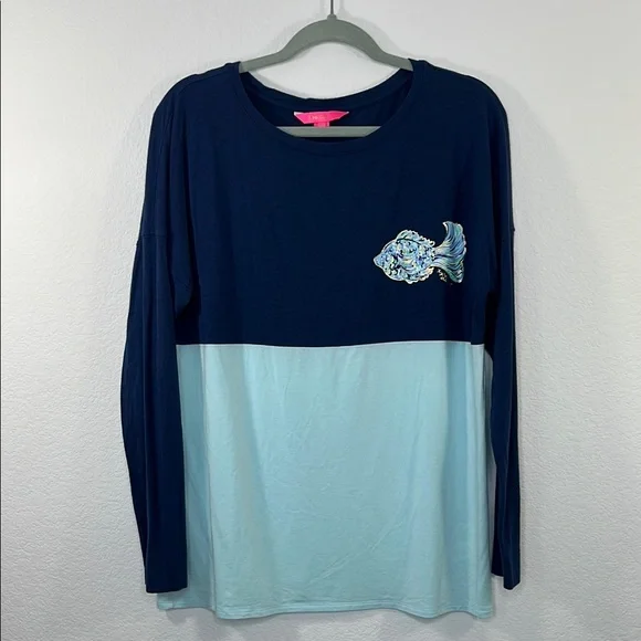 Lilly Pulitzer Fish Finn Tee Shirt XX Lilly size Medium - Picture 2 of 10